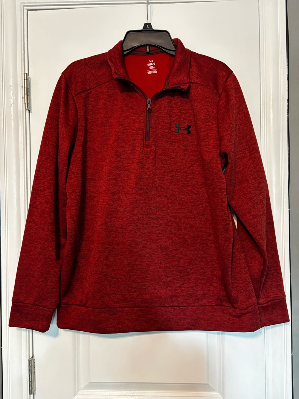 Under Armour Men's Red Heather Quarter‑Zip Pullover Jacket Large